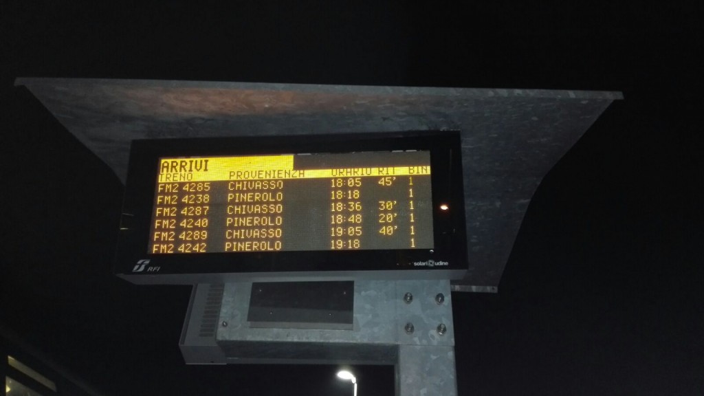 orario treni pannello
