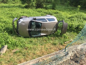 incidente auto ribaltata cantalupa