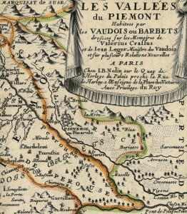 Valli valdesi Vallées 1690 .