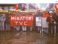 In una foto d'archivio del sindacato una manifestazione dei minatori della valle