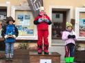 Sul gradino più alto del podio la pinerolese Allegra Grande. Foto Sci Club Sestriere