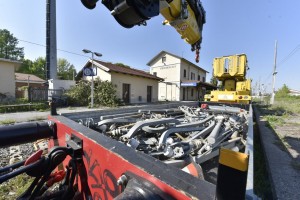 I lavori di smantellamento eseguiti a Bricherasio