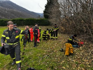 Intervenuto anche il Nucleo Saf dei Vigili del fuoco di Torino
